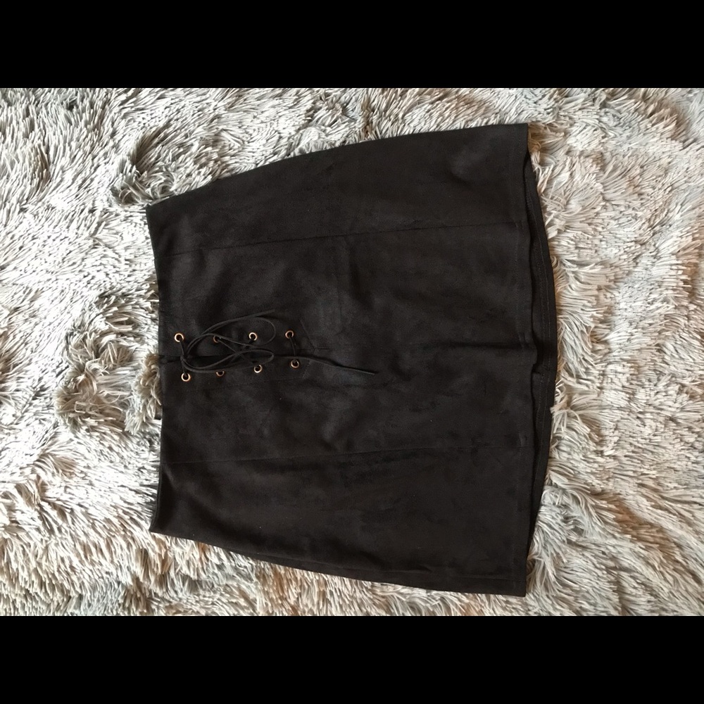 Black velvet skirt